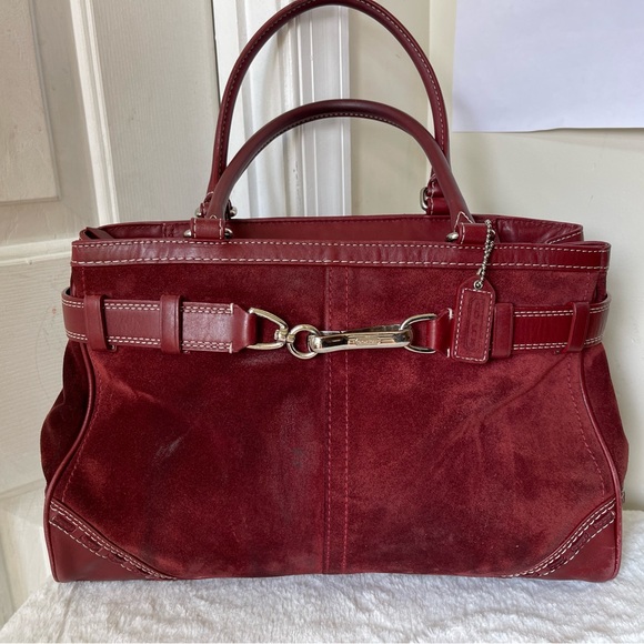 Coach Handbags - Coach suede Leather satchel bag
